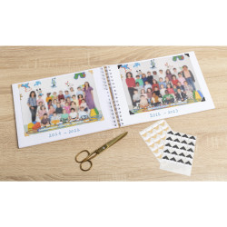 Album photos à spirales 50 pages blanches pour photos de classe