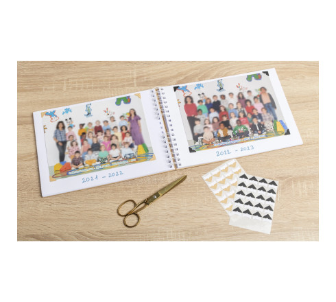 Album photos à spirales 50 pages blanches pour photos de classe