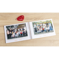 Album photos à spirales 50 pages blanches pour photos de classe