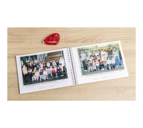 Album photos à spirales 50 pages blanches pour photos de classe
