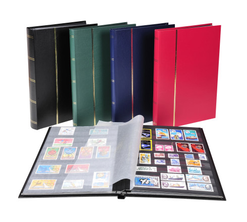 Album de timbres simili-cuir 16 pages noires - 22,5x30,5 cm