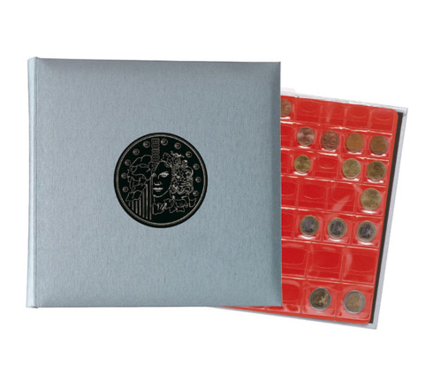 Classeur numismatique + 5 feuilles plastique - 24,5x25 cm