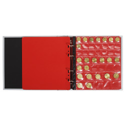 Classeur numismatique + 5 feuilles plastique - 24,5x25 cm