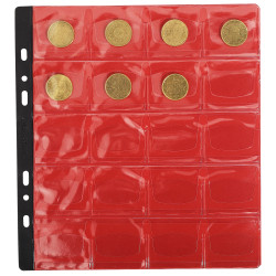 Sachet de 3 recharges numismatiques 20 cases de diamètre 40mm - 24,5x25 cm