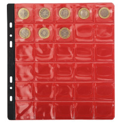 Sachet de 3 recharges numismatiques 30 cases de diamètre 30mm - 24,5x25 cm