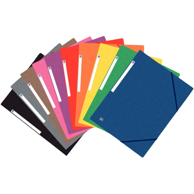 Carton de 50 chemises 3 rabats à élastiques TOP FILE+ en carte lustrée