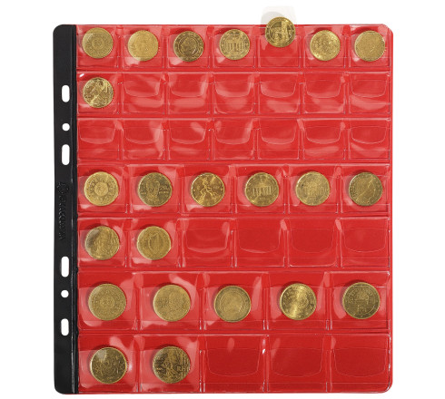 Sachet de 3 recharges numismatiques 43 cases de diamètre 20-25-30mm - 24 ,5x25 cm