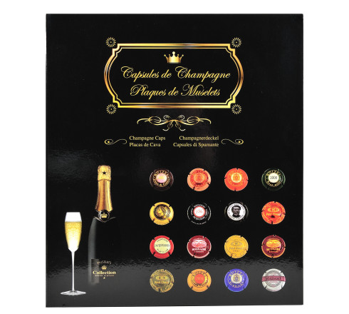 Album de collection pour 64 capsules de Champagne - 29x32,5 cm
