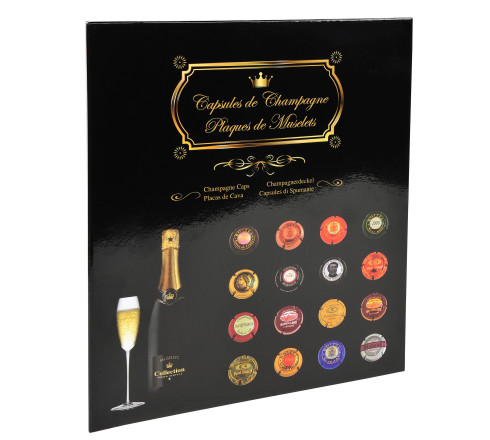 Album de collection pour 64 capsules de Champagne - 29x32,5 cm