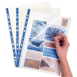 Boite de 100 pochettes perforées STOP DOC en polypropylène lisse 6/100
