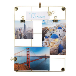 Tableau photos métallique doré - Format 21,7x28,1cm