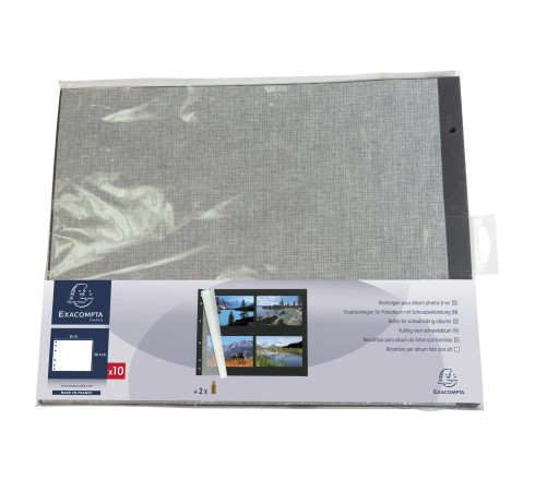 Sachet de 10 Recharges pour album à vis pages noires - 29x37 cm