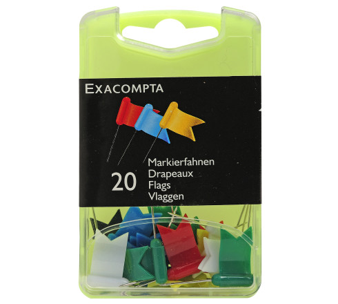 Boîte de 20 épingles drapeaux - Hauteur de pointe 16mm