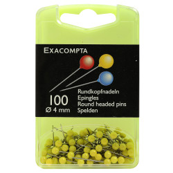 Boîte de 100 épingles sphériques - Hauteur de pointe 15mm - 4mm de diamètre