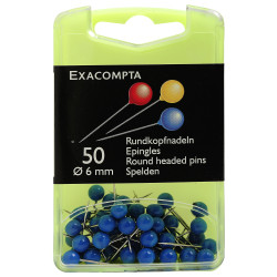 Boîte de 50 épingles sphériques - Hauteur de pointe 15mm - 6mm de diamètre