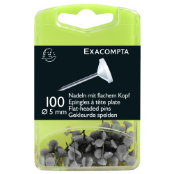 Boîte de 100 épingles à tête plate unie - Hauteur de pointe 8mm - 5mm de diamètre