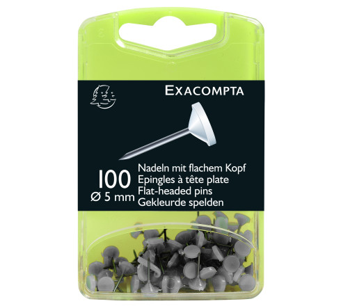 Boîte de 100 épingles à tête plate unie - Hauteur de pointe 8mm - 5mm de diamètre