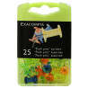 Boîte de 25 épingles Push Pins - Hauteur de pointe 7mm - 10mm de diamètre