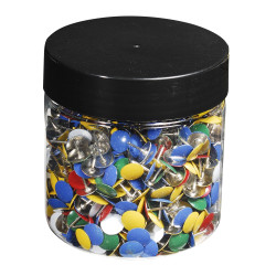 Boîte de 1 000 punaises couleur en laiton - Hauteur de pointe 9mm - 9mm de diamètre