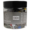 Boîte de 1 000 punaises couleur en laiton - Hauteur de pointe 9mm - 9mm de diamètre
