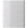 Jeu de 20 intercalaires alphabétiques en polypropylène gris, format A4