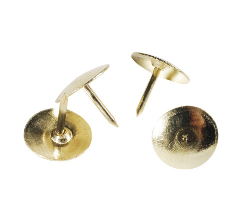 Boîte de 750 punaises en laiton - Hauteur de pointe 9mm - 9,5mm de diamètre