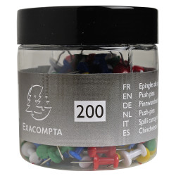Boîte de 200 épingles Push Pins - Hauteur de pointe 7mm - 10mm de diamètre