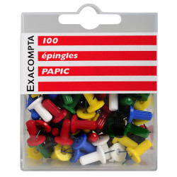 Boîte de 100 épingles Papic - Hauteur de pointe 7mm - 10mm de diamètre
