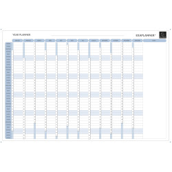 Planning magnétique annuel - textes en anglais