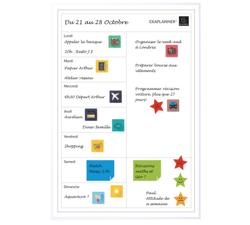 Planning magnétique FR Perso 43x30cm