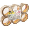 Lot de 6 rouleaux adhésifs en polypropylène havane 66mx50mm