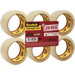 Lot de 6 rouleaux adhésifs en polypropylène acrylique transparent 66mx
