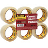 Lot de 6 rouleaux adhésifs en polypropylène acrylique transparent 66mx