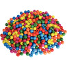Seau de 1 100 perles en bois multicolores assorties diamètre 10 mm