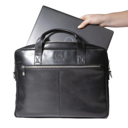 Sacoche ordinateur Exactive Cuir noir