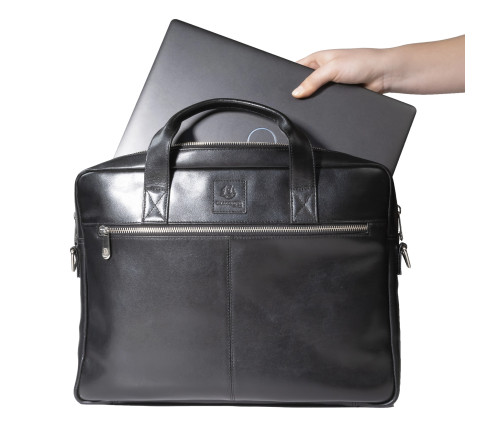 Sacoche ordinateur Exactive Cuir noir