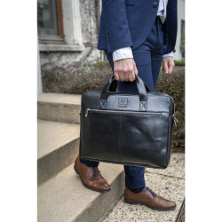Sacoche ordinateur Exactive Cuir noir