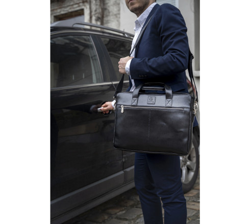 Sacoche ordinateur Exactive Cuir noir
