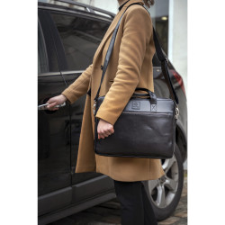 Sacoche ordinateur Exactive Cuir noir