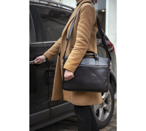 Sacoche ordinateur Exactive Cuir noir