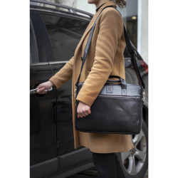 Sacoche ordinateur Exactive Cuir noir