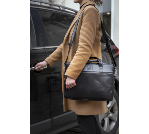 Sacoche ordinateur Exactive Cuir noir