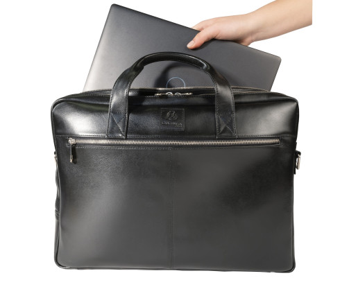 Sacoche double ordin. Exactive Cuir noir