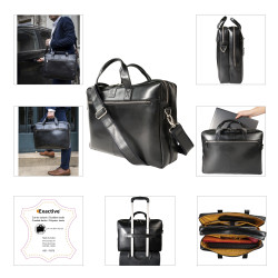 Sacoche double ordin. Exactive Cuir noir