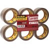 Lot de 6 rouleaux adhésifs en polypropylène acrylique havane 66mx50mm