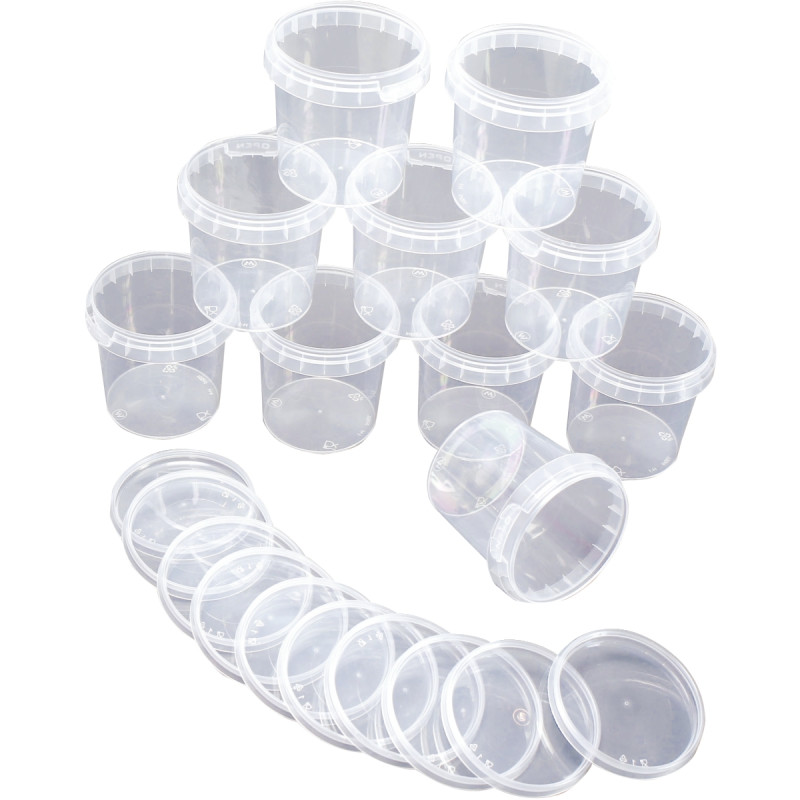 Lot de 10 pots vides 150 ml avec couvercle