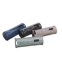 Trousse ronde PU Glitter - 22,5x7,5cm