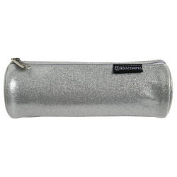 Trousse ronde PU Glitter - 22,5x7,5cm