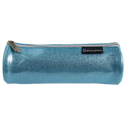 Trousse ronde PU Glitter - 22,5x7,5cm