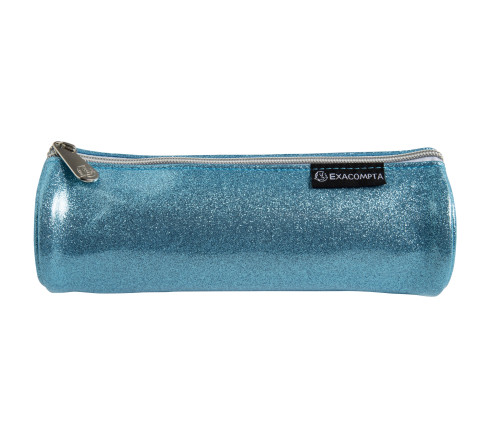 Trousse ronde PU Glitter - 22,5x7,5cm